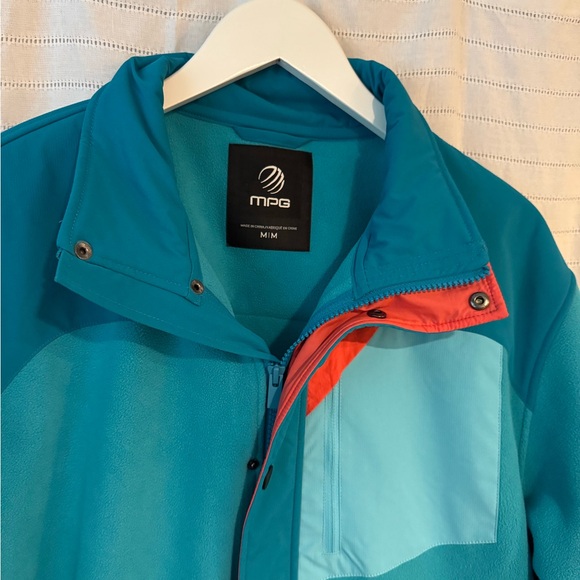 MPG Aqua Fleece Outerwear Button Full Zip Jacket Size Medium - Picture 2 of 10